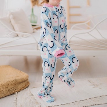 seguro Intercambiar Levántate Pijama manta infantil niña KINANIT dormilón coralina PINGÛINOS 2057