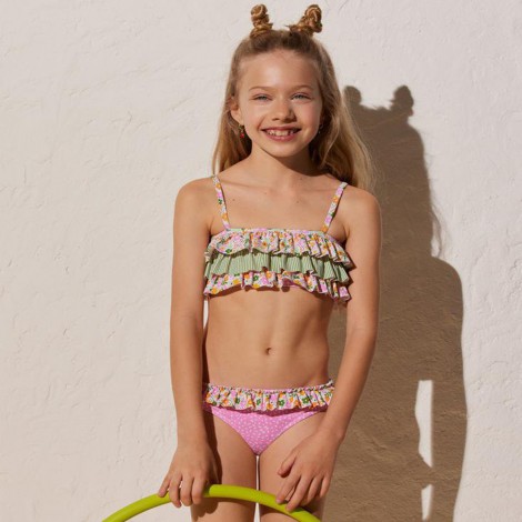 Bikini niña estampado rayas marineras YSABEL MORA – www.