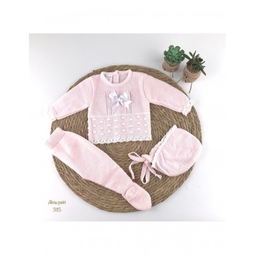 CONJUNTO BEBE LANA PUNTOS...