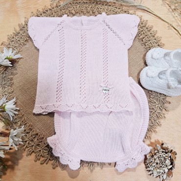 Conjunto corto bebé perlé...